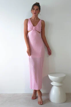 Nakia Textured Maxi Dress | Pink