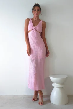 Nakia Textured Maxi Dress | Pink
