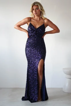 Narissa Sequin Maxi Gown | Navy