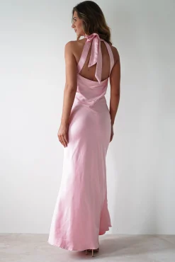 Natalia Soft Satin Maxi Dress | Pink