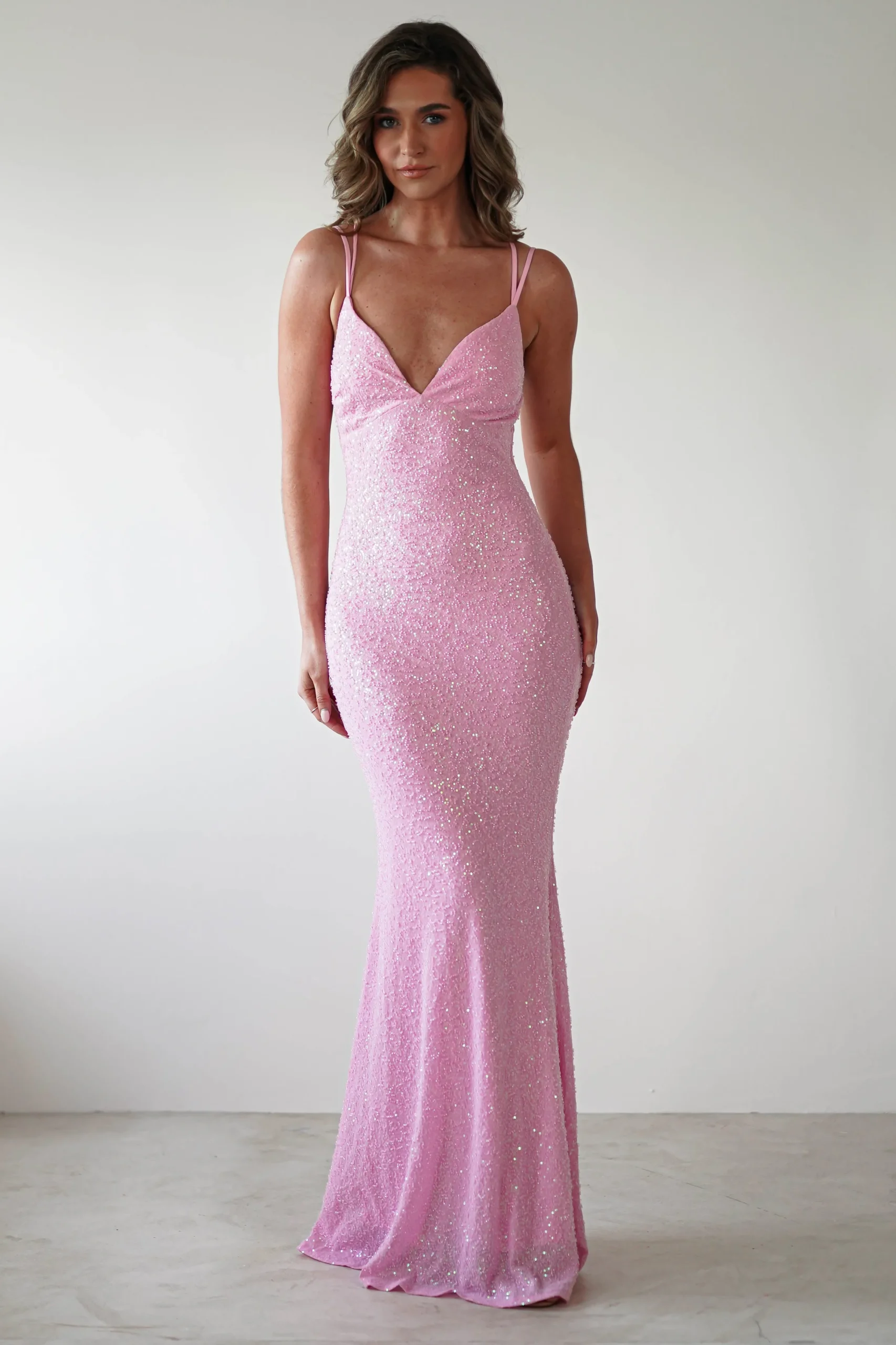 Nina Beaded Bodycon Gown | Pink