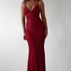 Nina Beaded Bodycon Gown | Red