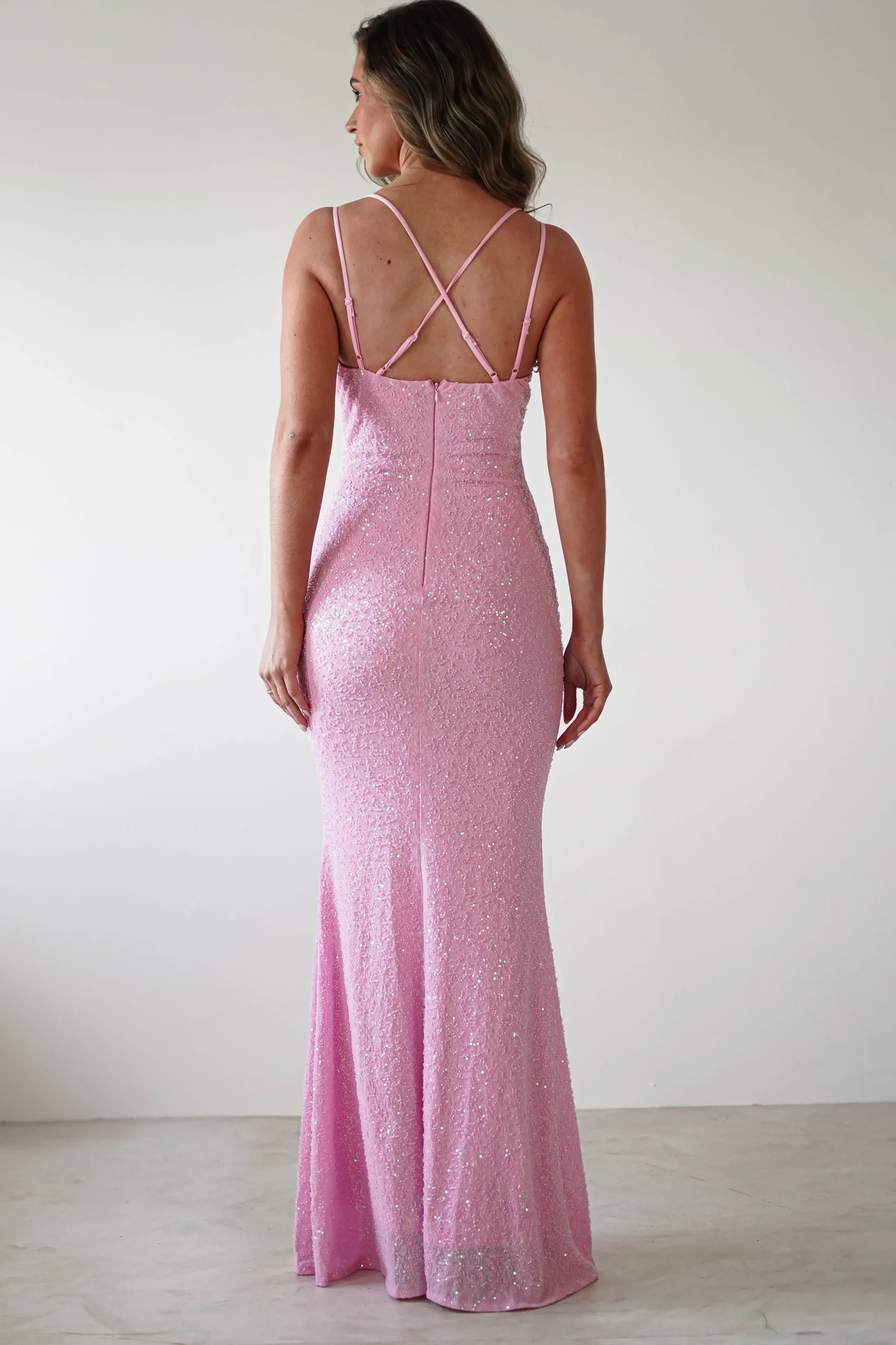 Nina Beaded Bodycon Gown | Pink