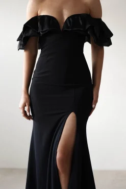 Olympia Off The Shoulder Gown | Black