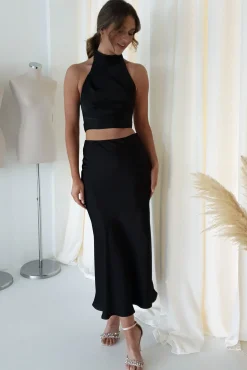 Pamela Satin Top | Black