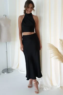 Pamela Satin Top | Black
