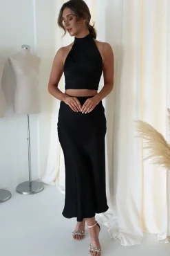 Pamela Satin Top | Black