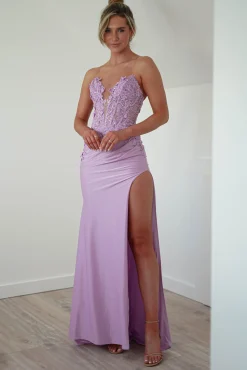 Perla Embellished Gown | Lilac