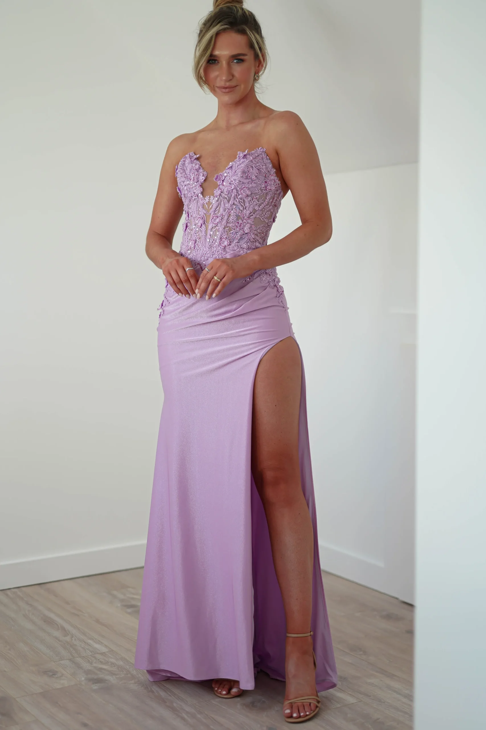 Perla Embellished Gown | Lilac