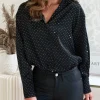 Peta Dimonte Sparkle Satin Blouse | Black