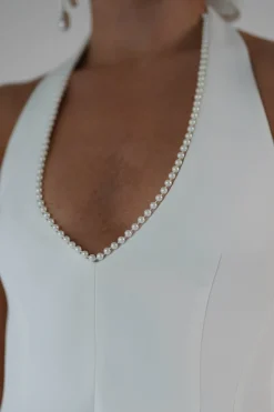 Peyton Pearl Detail Mini Dress | White