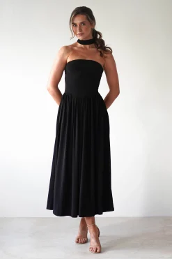 Portugal Midaxi Dress | Black