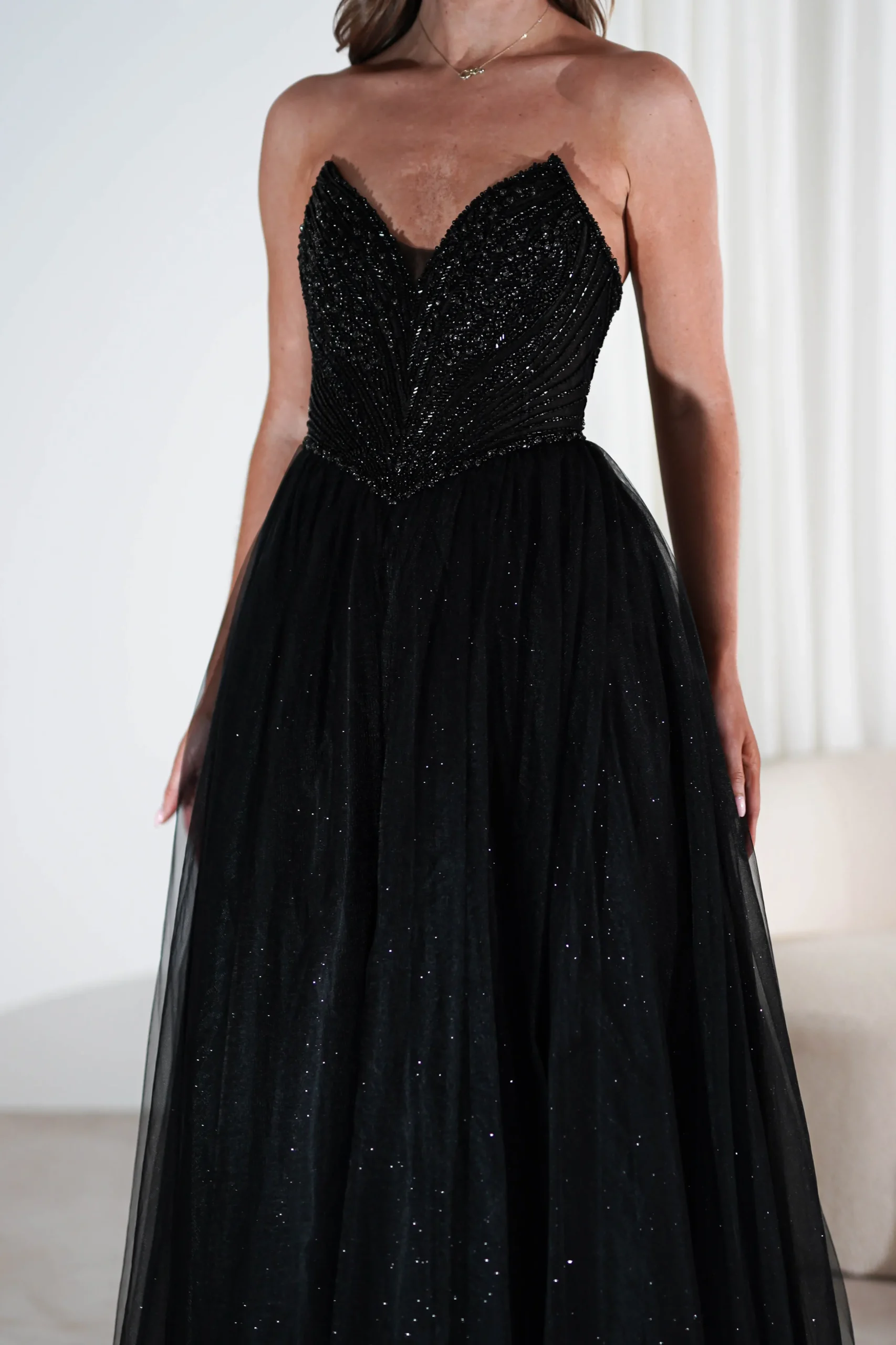 Priscilla Princess Glitter Gown | Black