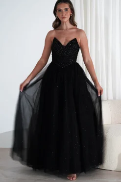 Priscilla Princess Glitter Gown | Black