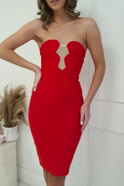 Radio City Bandage Dress | Red