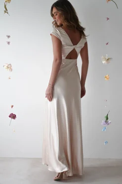Ramona Soft Satin Maxi Dress | Champagne