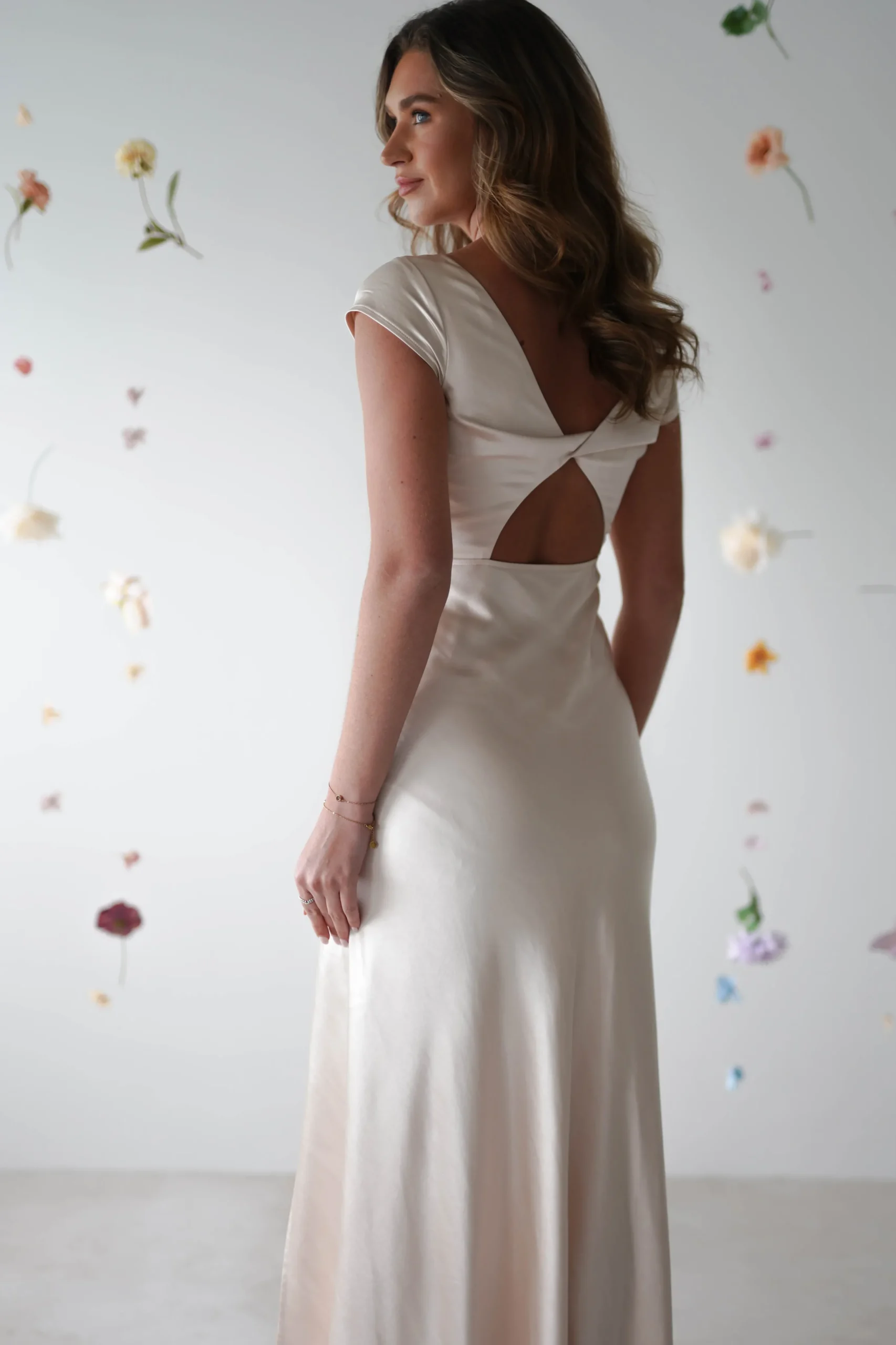 Ramona Soft Satin Maxi Dress | Champagne