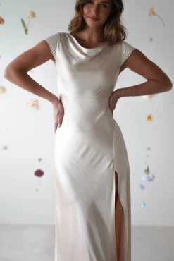 Ramona Soft Satin Maxi Dress | Champagne