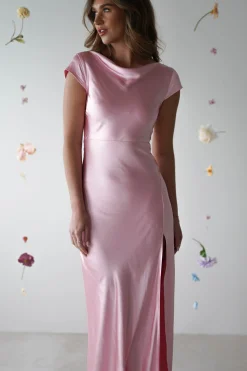 Ramona Soft Satin Maxi Dress | Pink