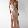 Regina Embellished Bodice Gown | Champagne/Gold