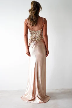 Regina Embellished Bodice Gown | Champagne/Gold