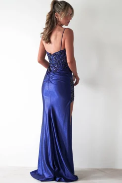 Regina Embellished Bodice Gown | Midnight Blue