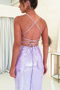 Renesmee Sequin Maxi Dress | Lilac