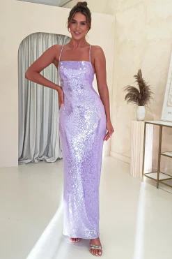 Renesmee Sequin Maxi Dress | Lilac