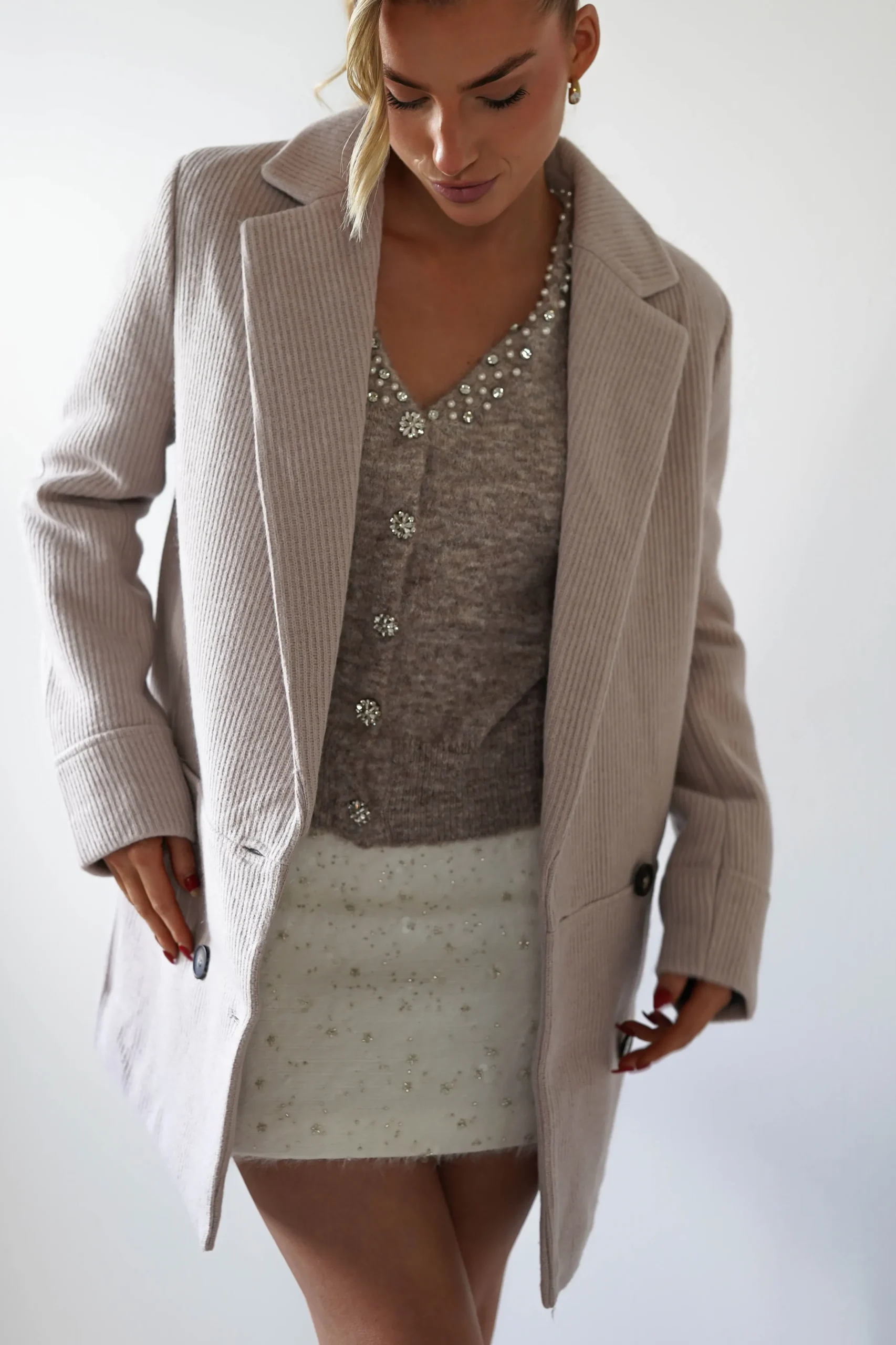 Reno Tailored Over Sized Coat | Taupe