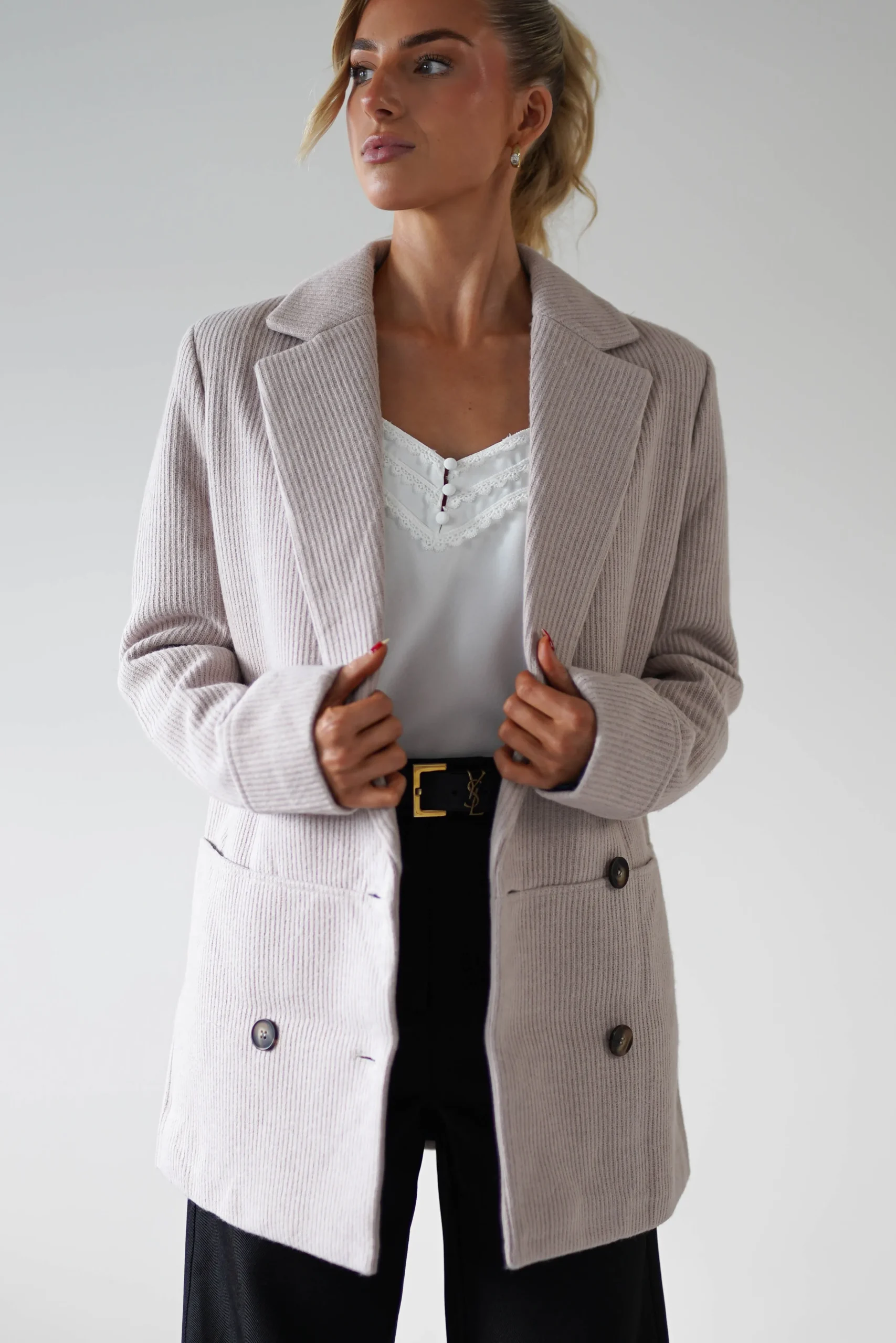 Reno Tailored Over Sized Coat | Taupe