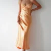 Ricci Soft Satin Maxi Dress | Melon