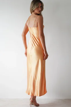 Ricci Soft Satin Maxi Dress | Melon