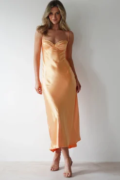 Ricci Soft Satin Maxi Dress | Melon
