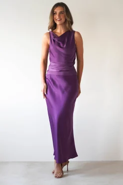 River Backless Maxi Dress | Deep Purple