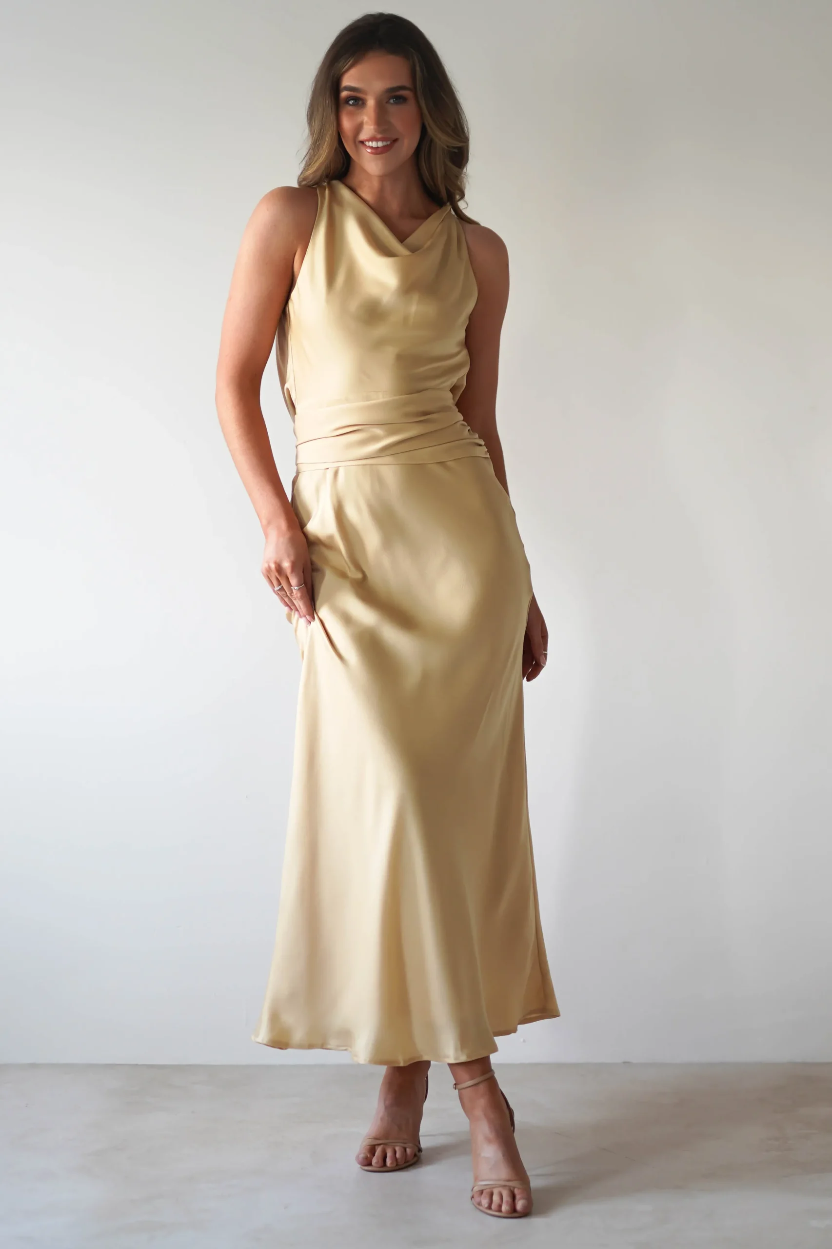 River Backless Maxi Dress | Sand
