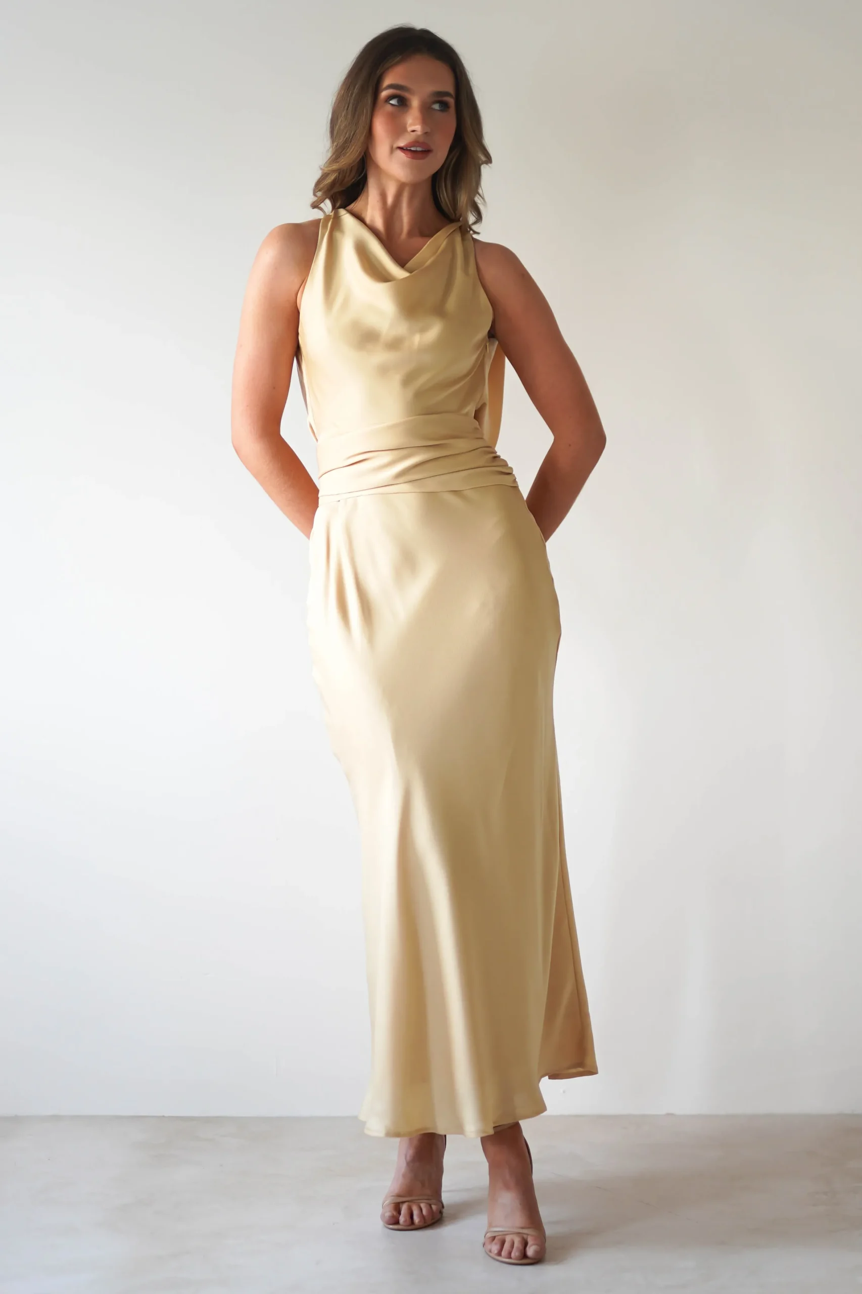 River Backless Maxi Dress | Sand