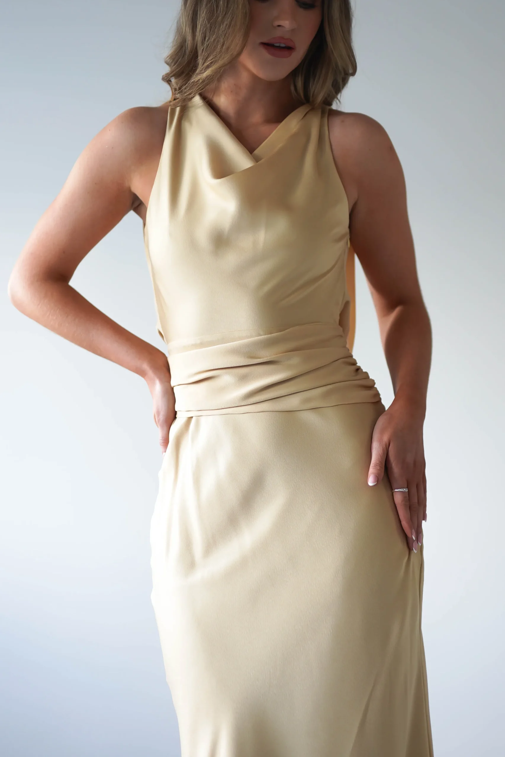 River Backless Maxi Dress | Sand