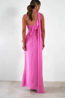Rosella Ruffle Detail Maxi Dress | Fuchsia