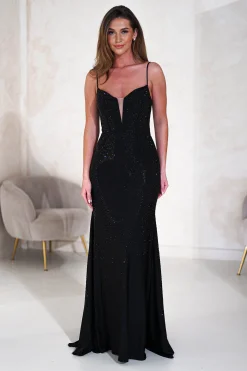 Sabrina Diamante Gown | Black