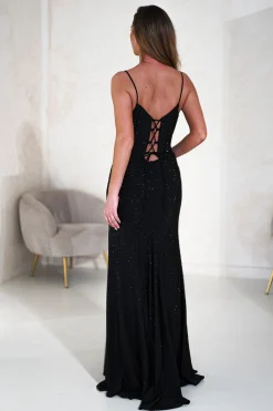 Sabrina Diamante Gown | Black