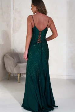 Sabrina Diamante Gown | Emerald Green