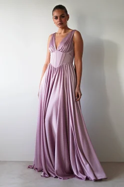 Scarlette Soft Satin Maxi Gown | Mauve