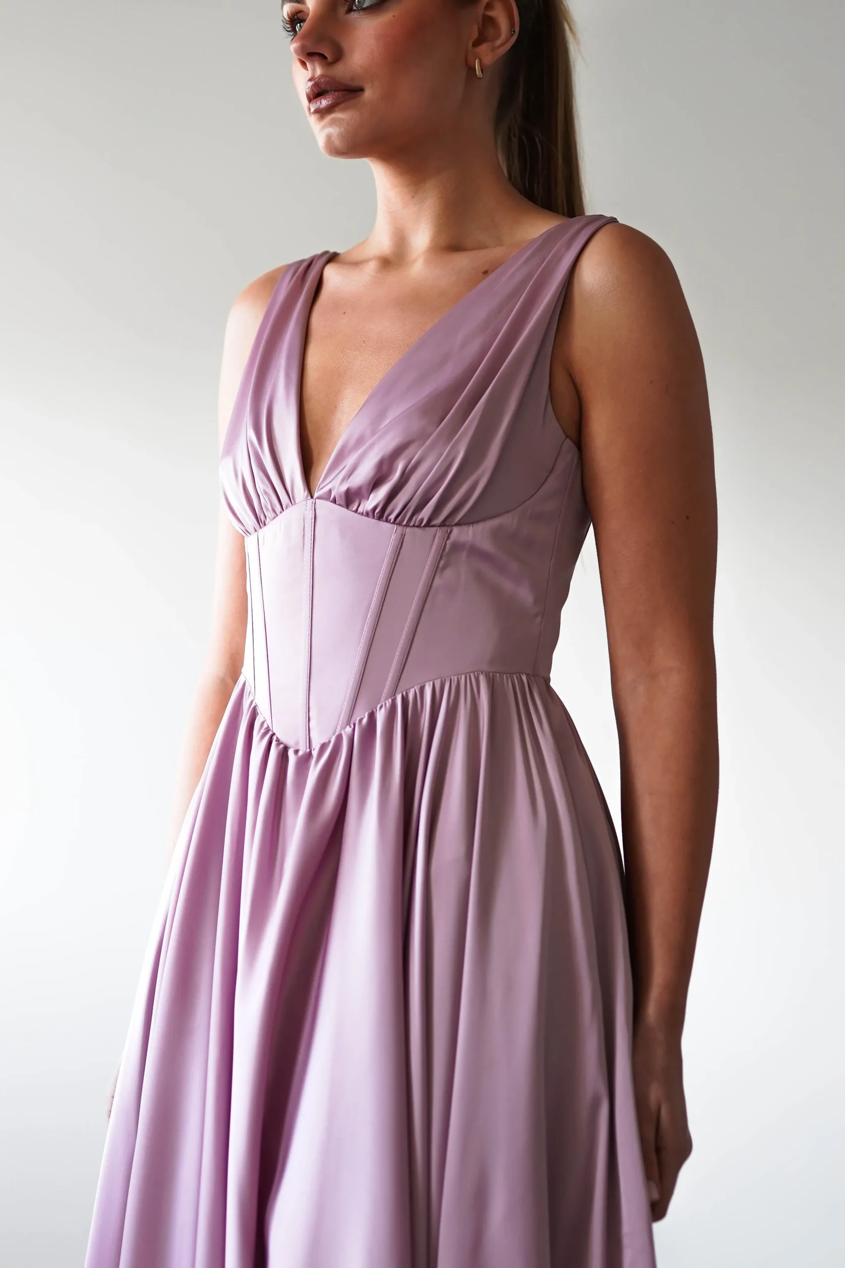 Scarlette Soft Satin Maxi Gown | Mauve
