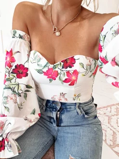 Shani Off The Shoulder Top/Bodysuit | Mixed Print