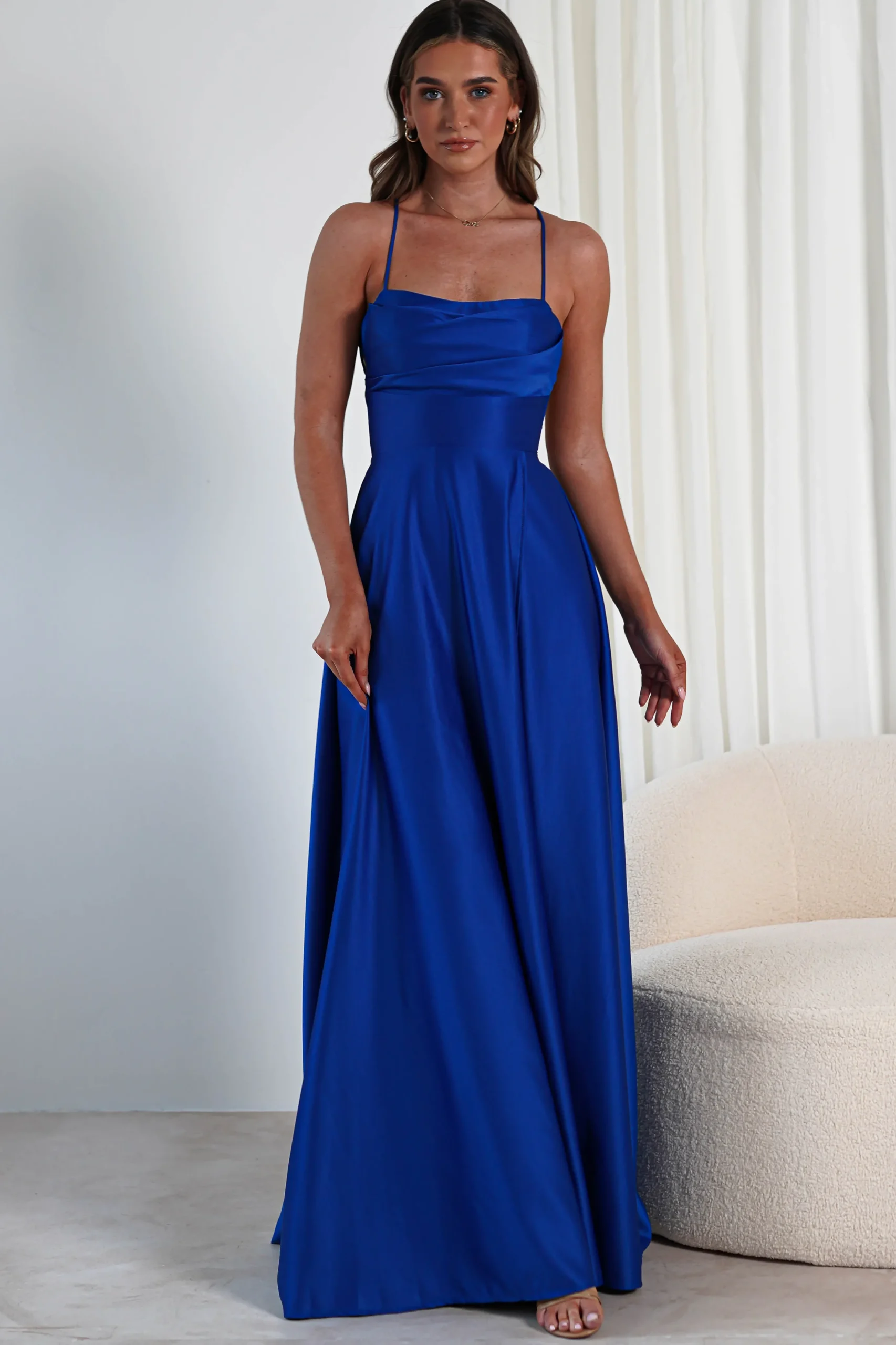 Shantal Satin Gown | Royal Blue