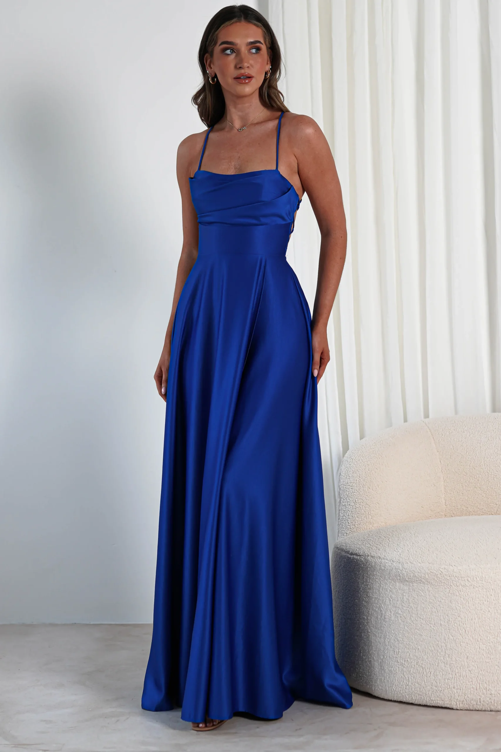 Shantal Satin Gown | Royal Blue