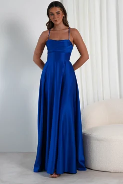 Shantal Satin Gown | Royal Blue