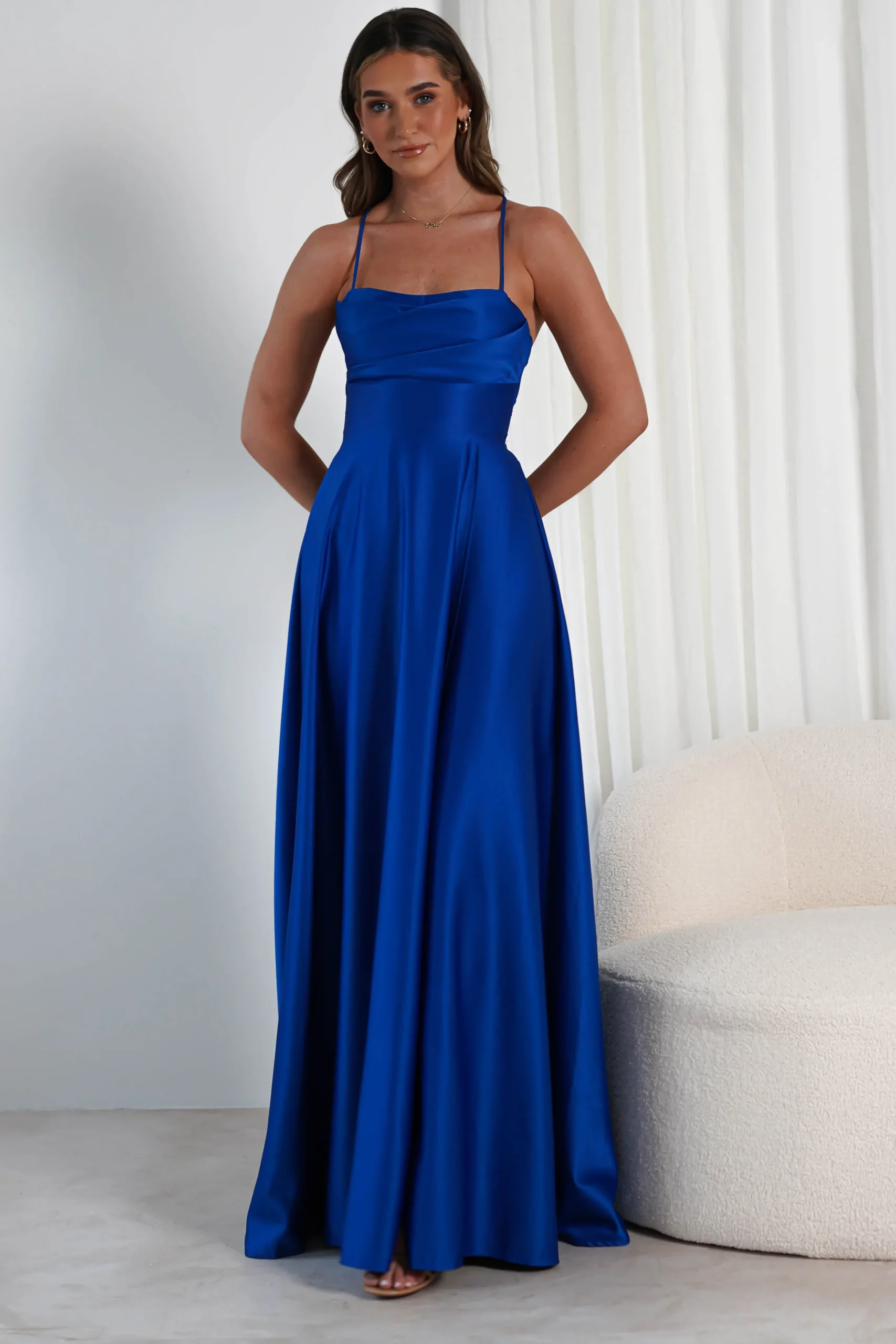 Shantal Satin Gown | Royal Blue
