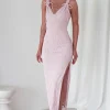 Simona Textured Maxi Dress | Blush