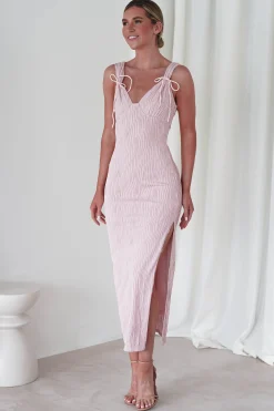 Simona Textured Maxi Dress | Blush